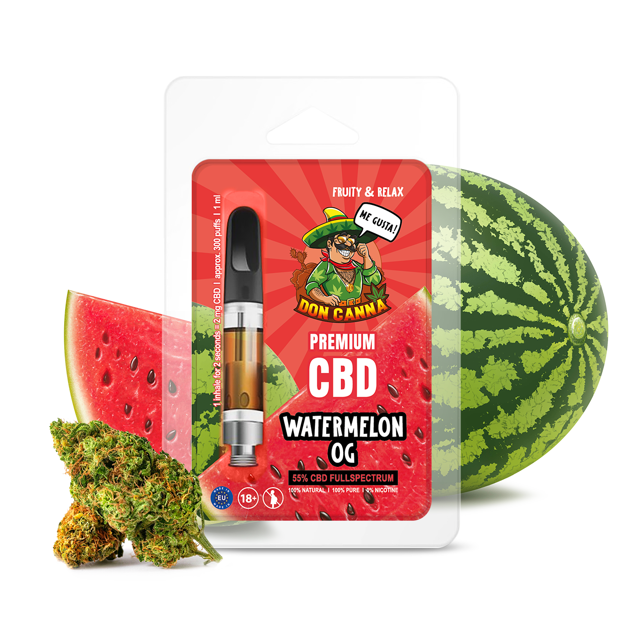 Hanfosan Premium CBD Flytande Vattenmelon - 1 ml Till salu