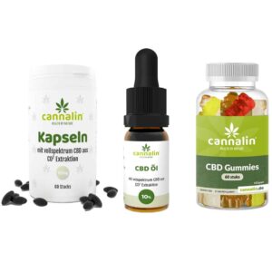 Köp Sie Probepaket 10% Vollspektrum + 10mg Kapseln + Gummies online